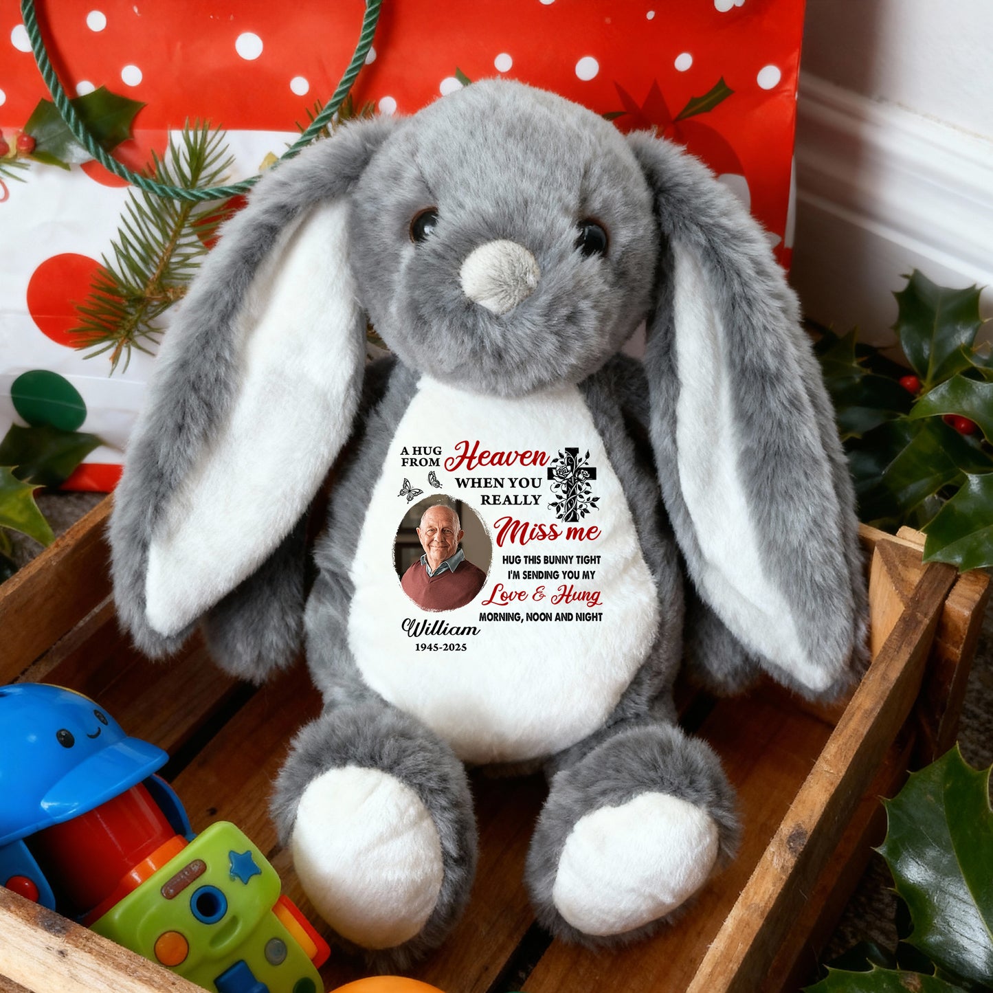 My First Christmas Plush Bunny Rabbit - Cute stuffed animal for baby's first holiday.