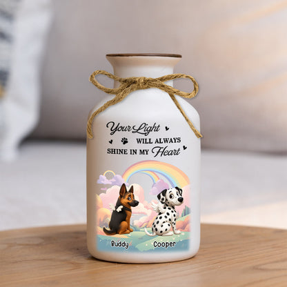 Personalized white ceramic flower vase with "My Heart Was Not Ready" memorial quote.