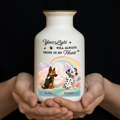 Personalized white ceramic flower vase with "My Heart Was Not Ready" memorial quote.