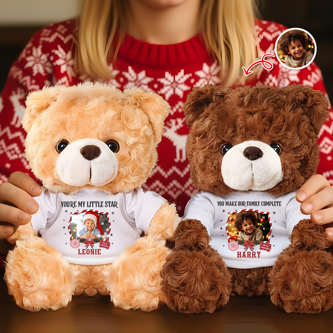 Personalized "My Little Star" Memorial Teddy Bear Plush - A comforting keepsake with custom details.