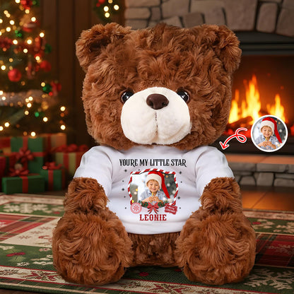 Personalized "My Little Star" Memorial Teddy Bear Plush - A comforting keepsake with custom details.