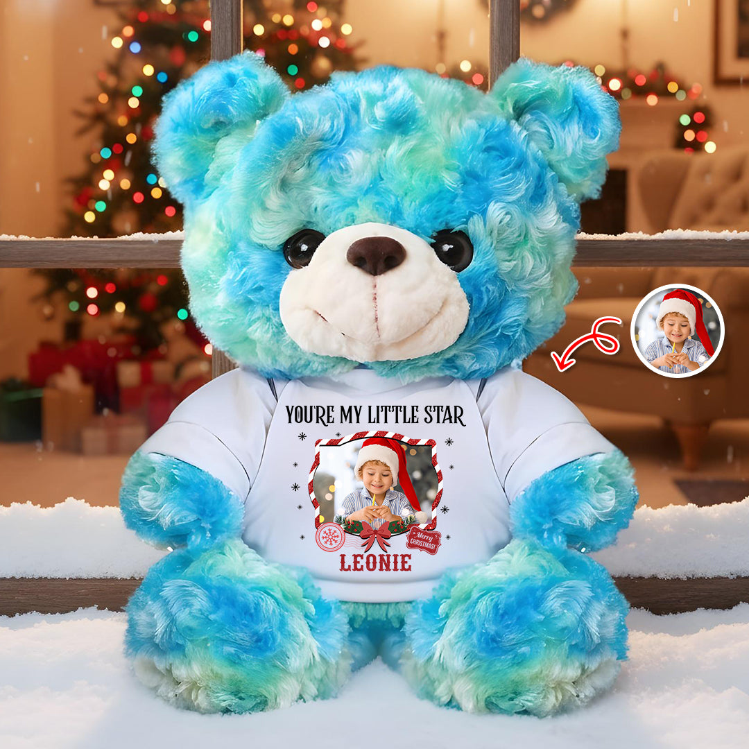 Personalized "My Little Star" Memorial Teddy Bear Plush - A comforting keepsake with custom details.