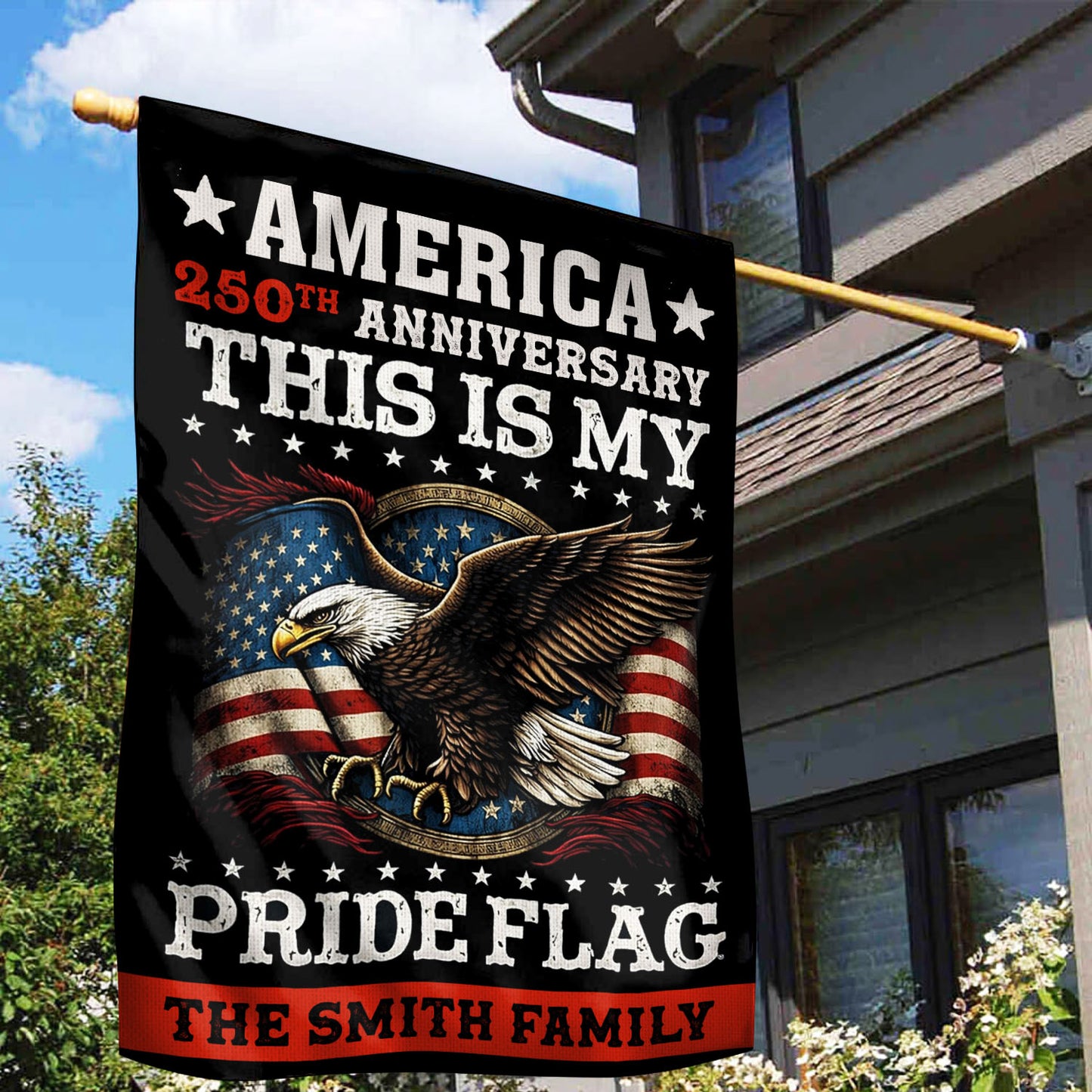 My Pride Flag Personalized Family Name America 250th Anniversary - Personalized Garden Flag