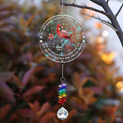 My Soul Knows You Are At Peace Ornament - hanging decoration with crystal charm.