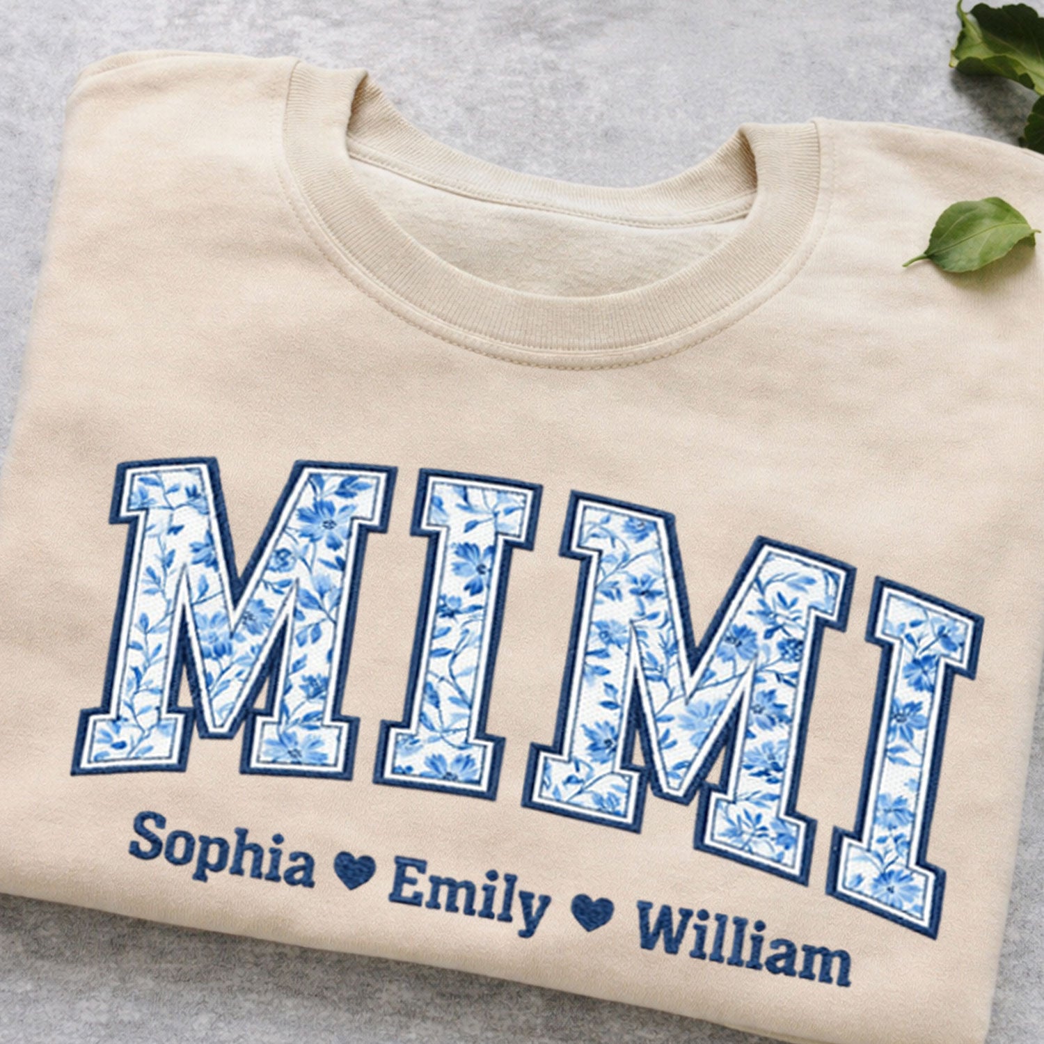Nana Mom Flowers Embroidered Crewneck Sweatshirt - a personalized gift for Mom or Grandma from Jillian Customs.