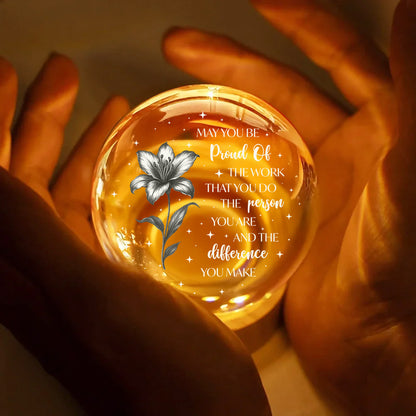 Never Forget The Difference You Make - Personalized Crystal Globe Lamp