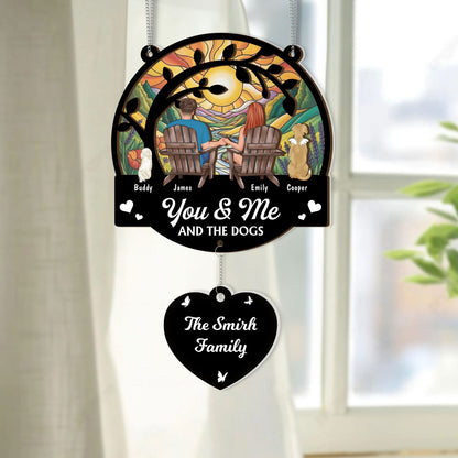 Our Family layered suncatcher with charm - A personalized Christmas gift.
