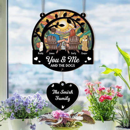 Our Family layered suncatcher with charm - A personalized Christmas gift.