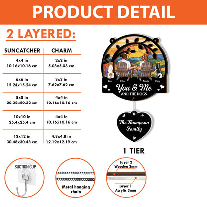 Our Family layered suncatcher with charm - A personalized Christmas gift.