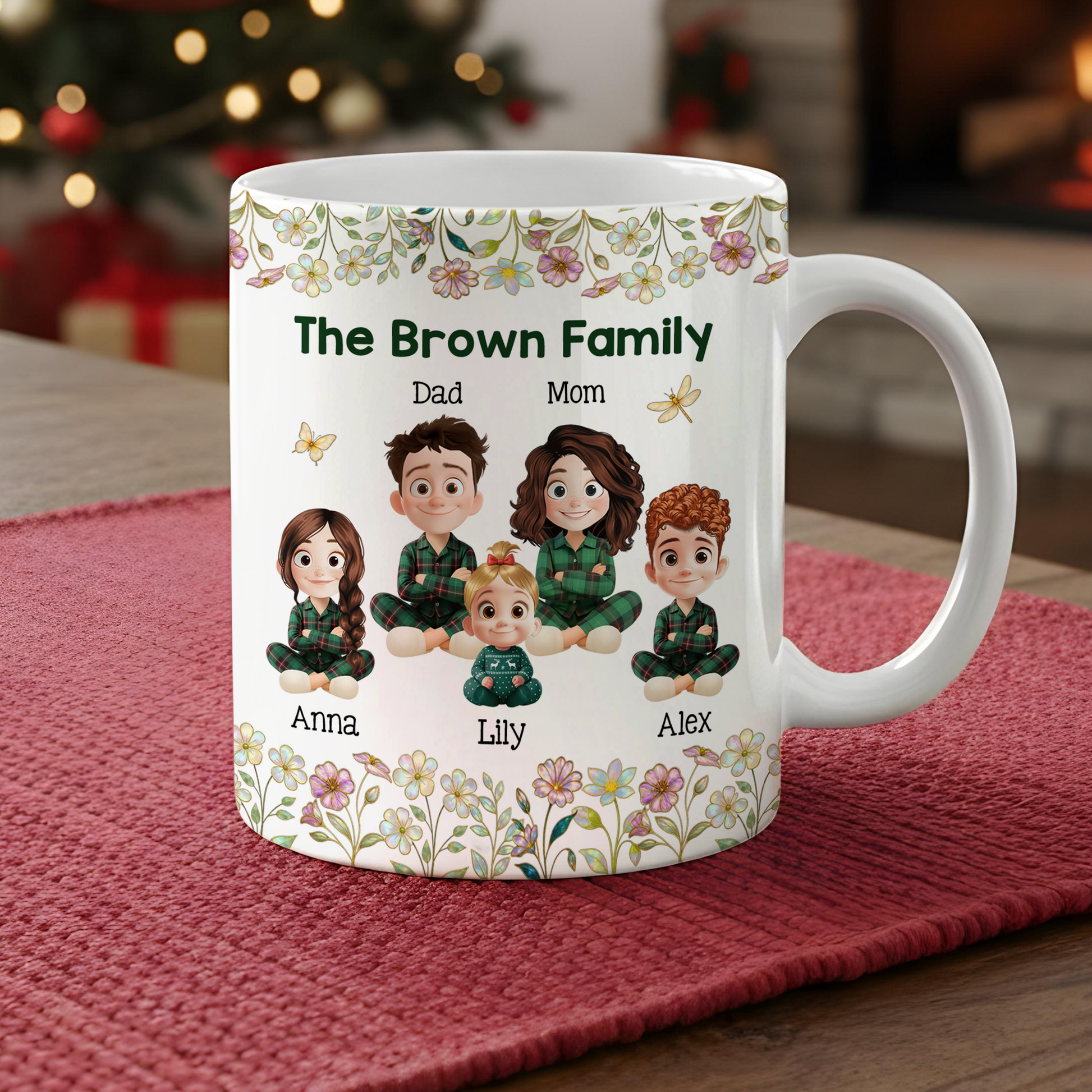 Personalized "Our Family" 3D Mug. Custom coffee mug with 3D effect, a unique family gift.