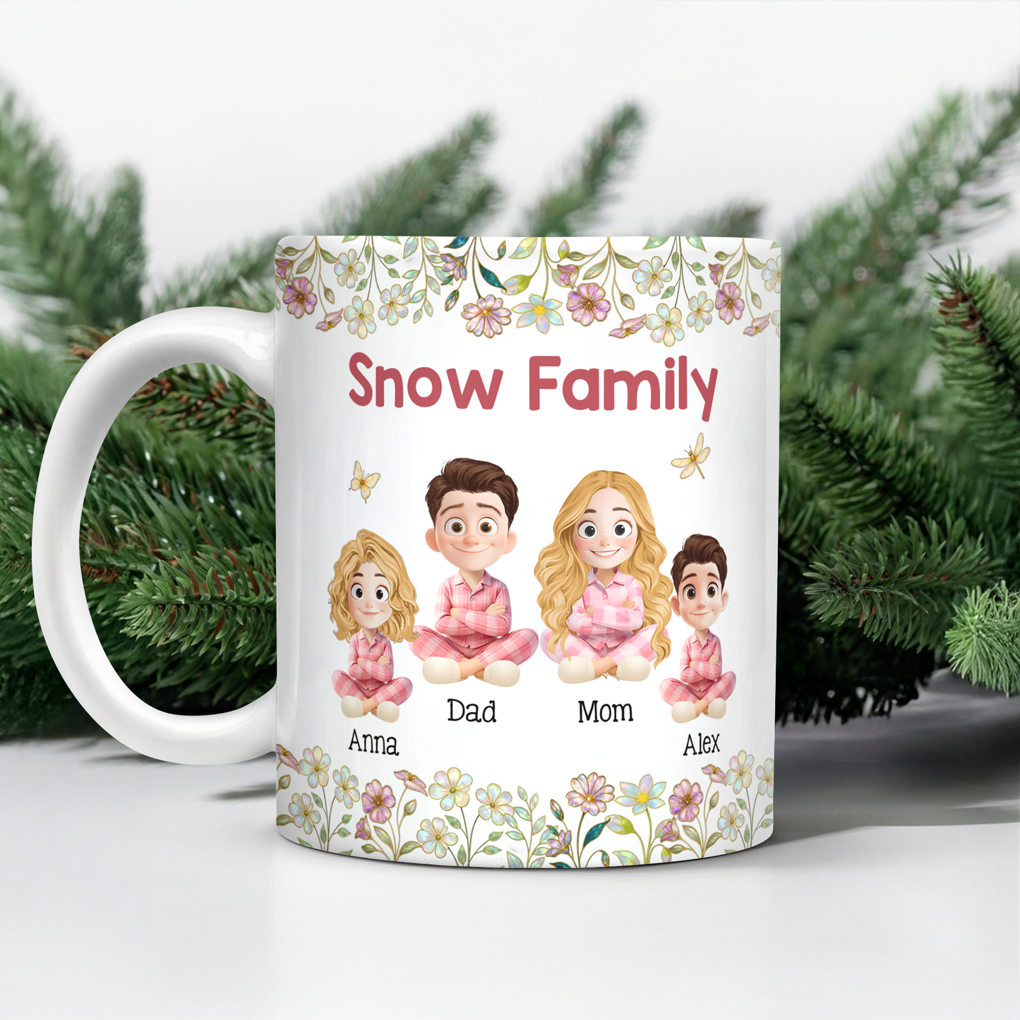 Personalized "Our Family" 3D Mug. Custom coffee mug with 3D effect, a unique family gift.
