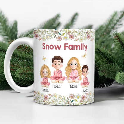 Personalized "Our Family" 3D Mug. Custom coffee mug with 3D effect, a unique family gift.