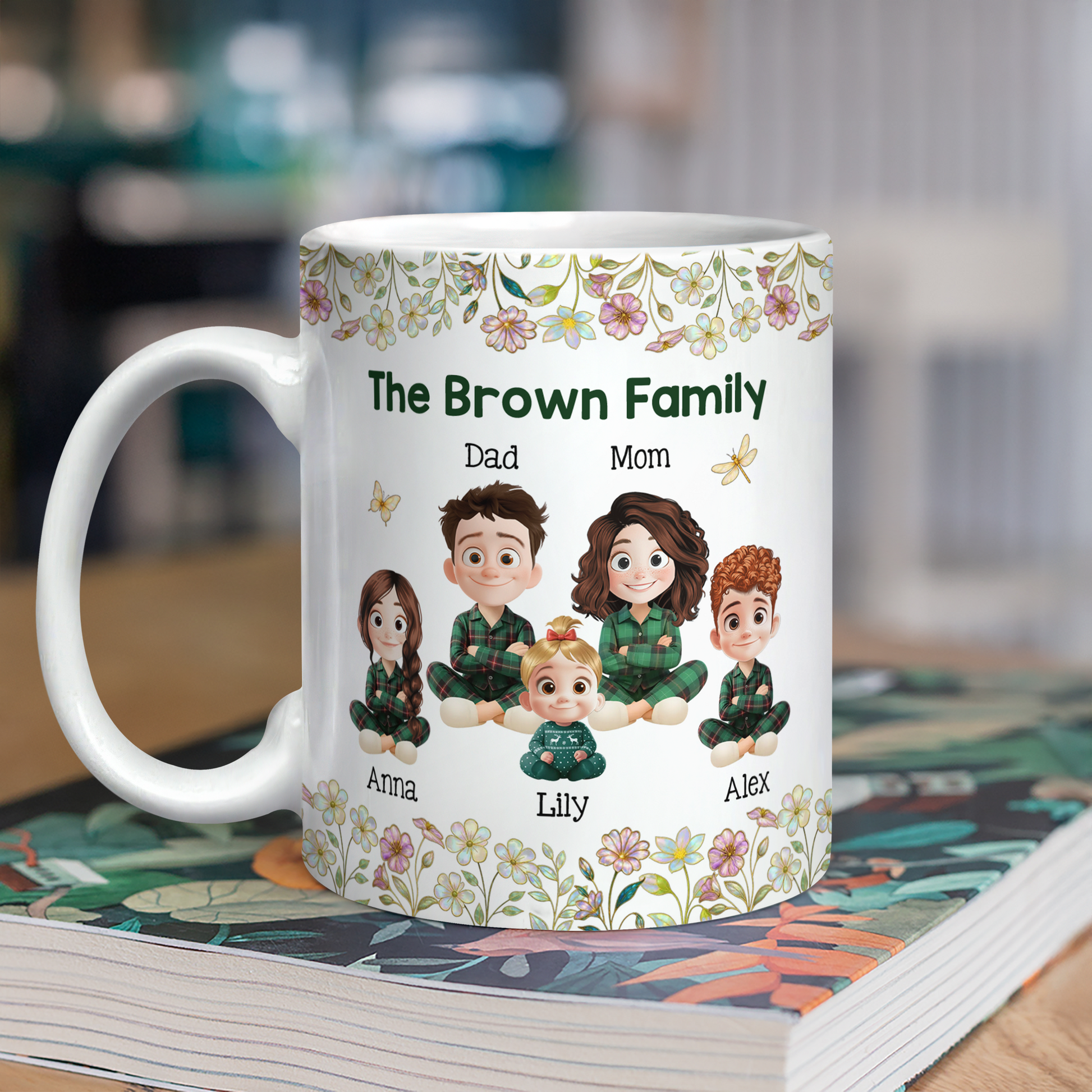 Personalized "Our Family" 3D Mug. Custom coffee mug with 3D effect, a unique family gift.