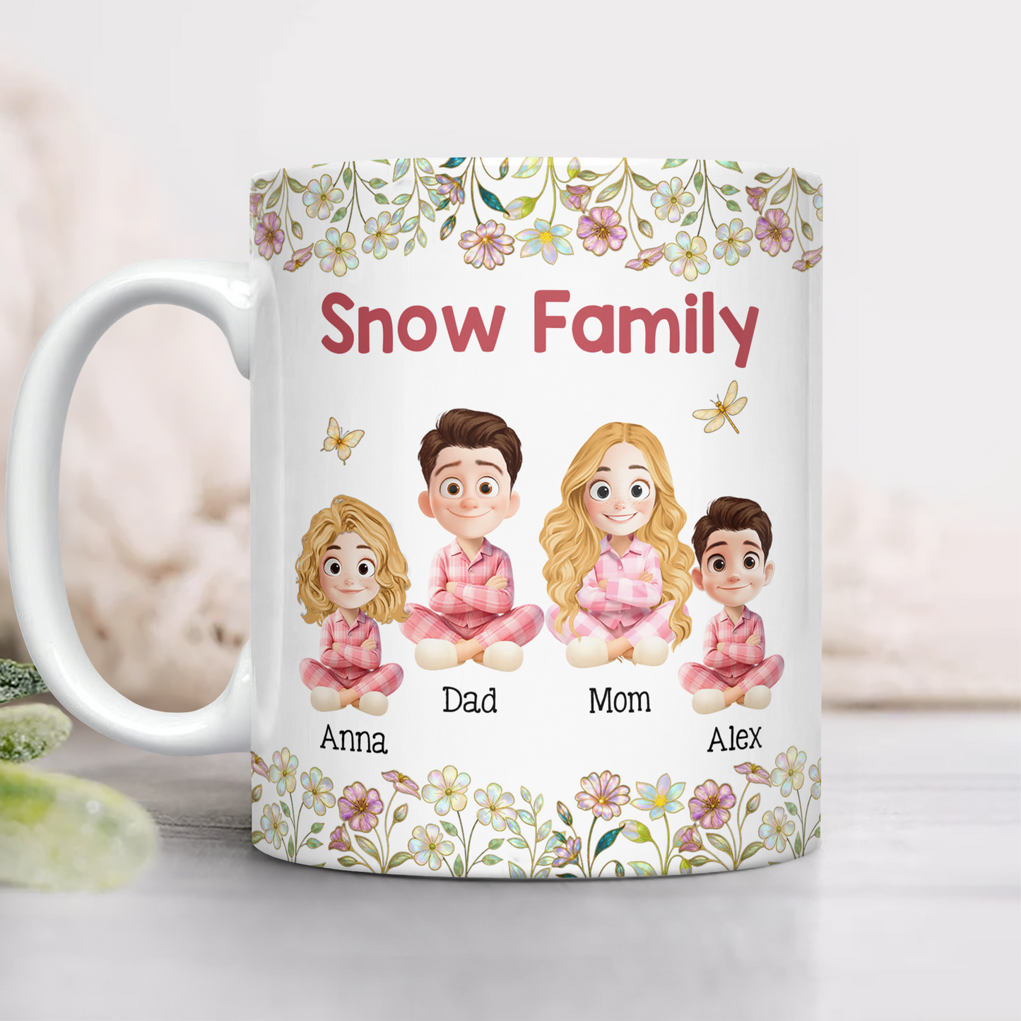 Personalized "Our Family" 3D Mug. Custom coffee mug with 3D effect, a unique family gift.