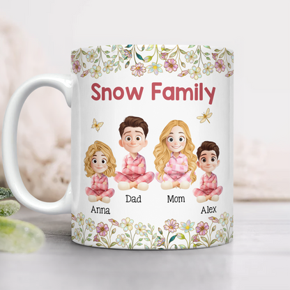 Personalized "Our Family" 3D Mug. Custom coffee mug with 3D effect, a unique family gift.