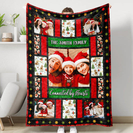 Personalized Our Family Christmas Funny Gift Custom Blanket.