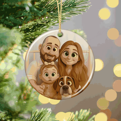 Our Family Custom Photo Lenticular Ornament - Upload your cherished family photo!