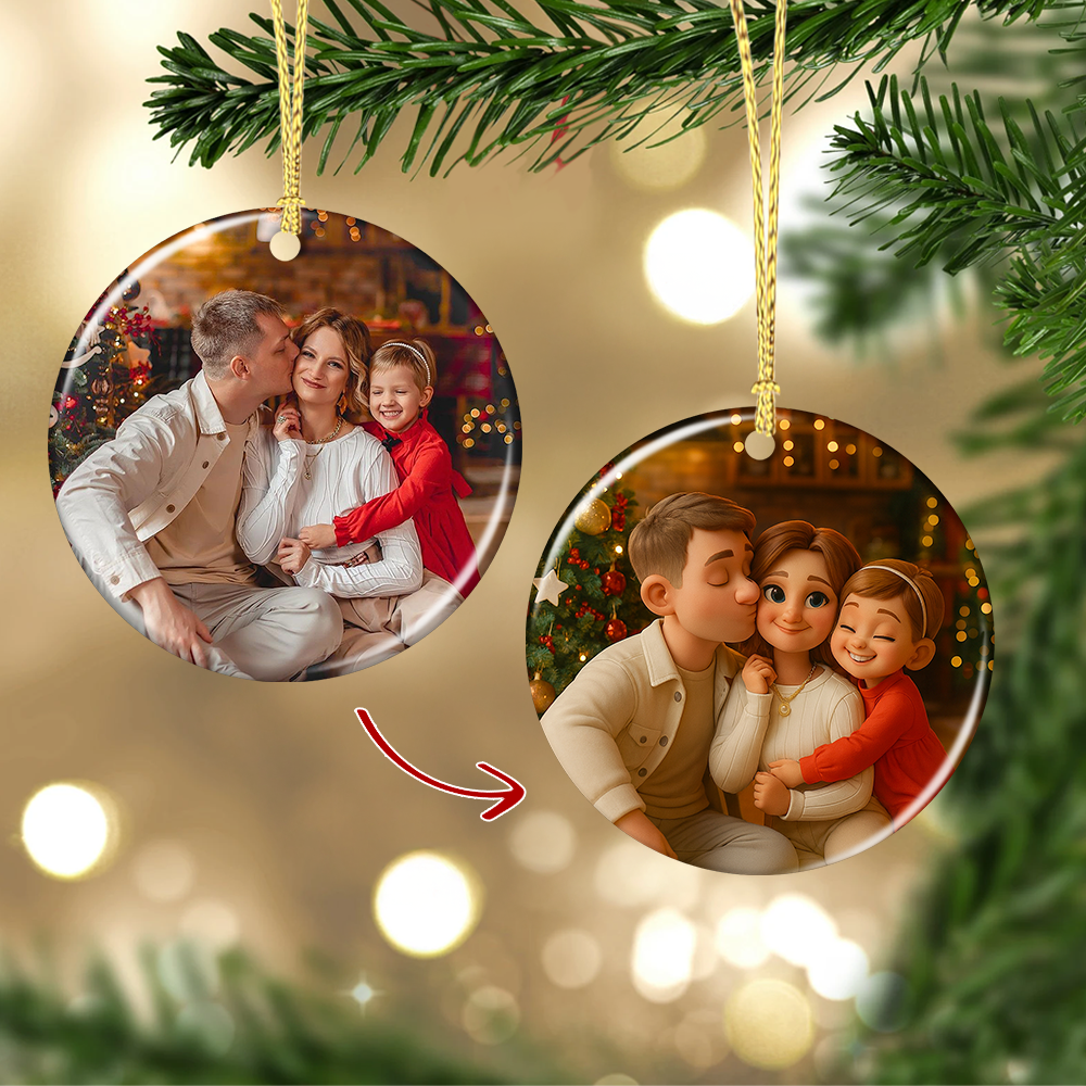 Our Family Custom Photo Lenticular Ornament - Upload your cherished family photo!