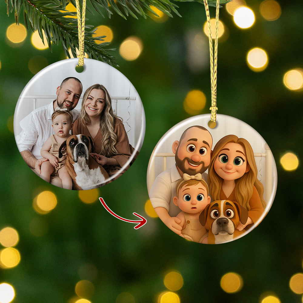 Our Family Custom Photo Lenticular Ornament - Upload your cherished family photo!