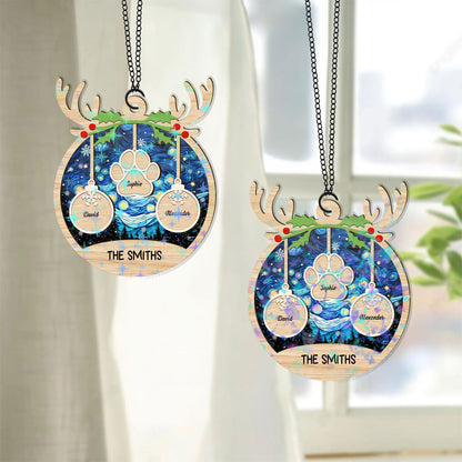 Custom "Our Family" Hologram Ornament in unique shape, shimmering with iridescent colors.