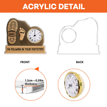 Personalized Family Desk Clock Plaque with Names, a custom engraved gift.