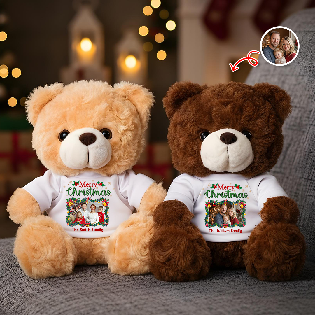 Personalized "Our Family" Teddy Bear Plush - Custom teddy bear gift with family names.