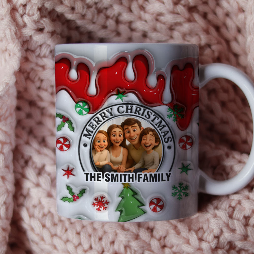 Our Family This Christmas Personalized Custom Coffee Mug - 3D Effect