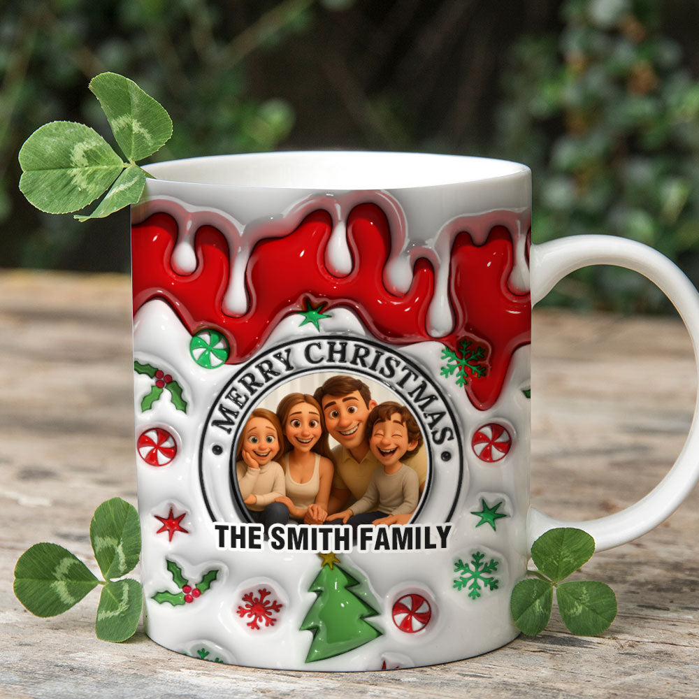 Our Family This Christmas Personalized Custom Coffee Mug - 3D Effect