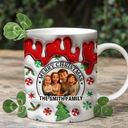 Our Family This Christmas Personalized Custom Coffee Mug - 3D Effect