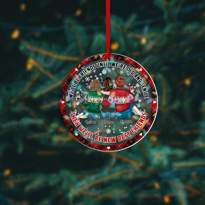 Our Friendship is Endless Custom Shape Hologram Ornament. Perfect personalized friend gift.