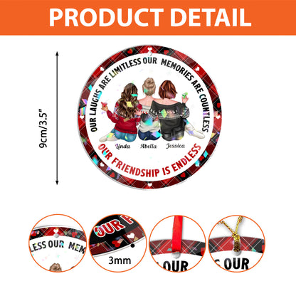 Our Friendship is Endless Custom Shape Hologram Ornament. Perfect personalized friend gift.