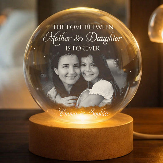 Our Love Is Forever - Personalized Crystal Globe Lamp