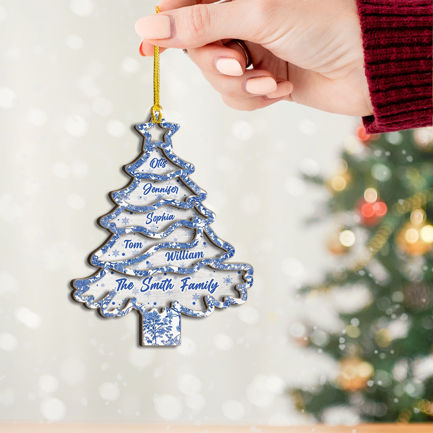 Personalized "Our Love Since" Window Suncatcher Ornament with custom names and date.