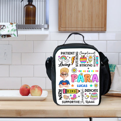 Personalized Para Appreciation Lunch Bag - insulated lunchbox for kids, a thoughtful back to school gift.