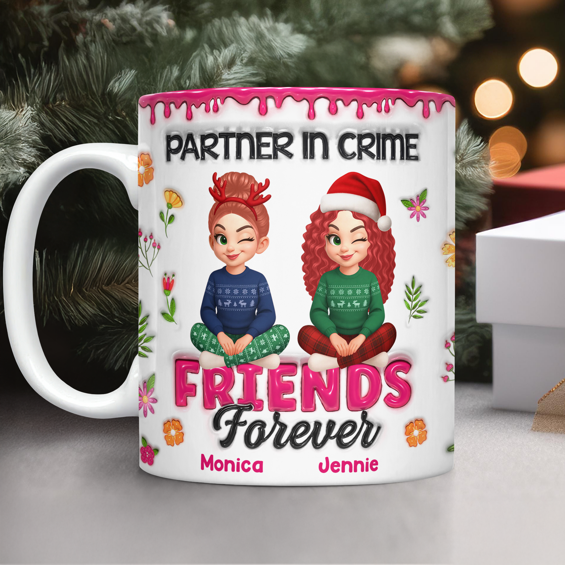 Partner in Crime personalized custom coffee mug for best friends.