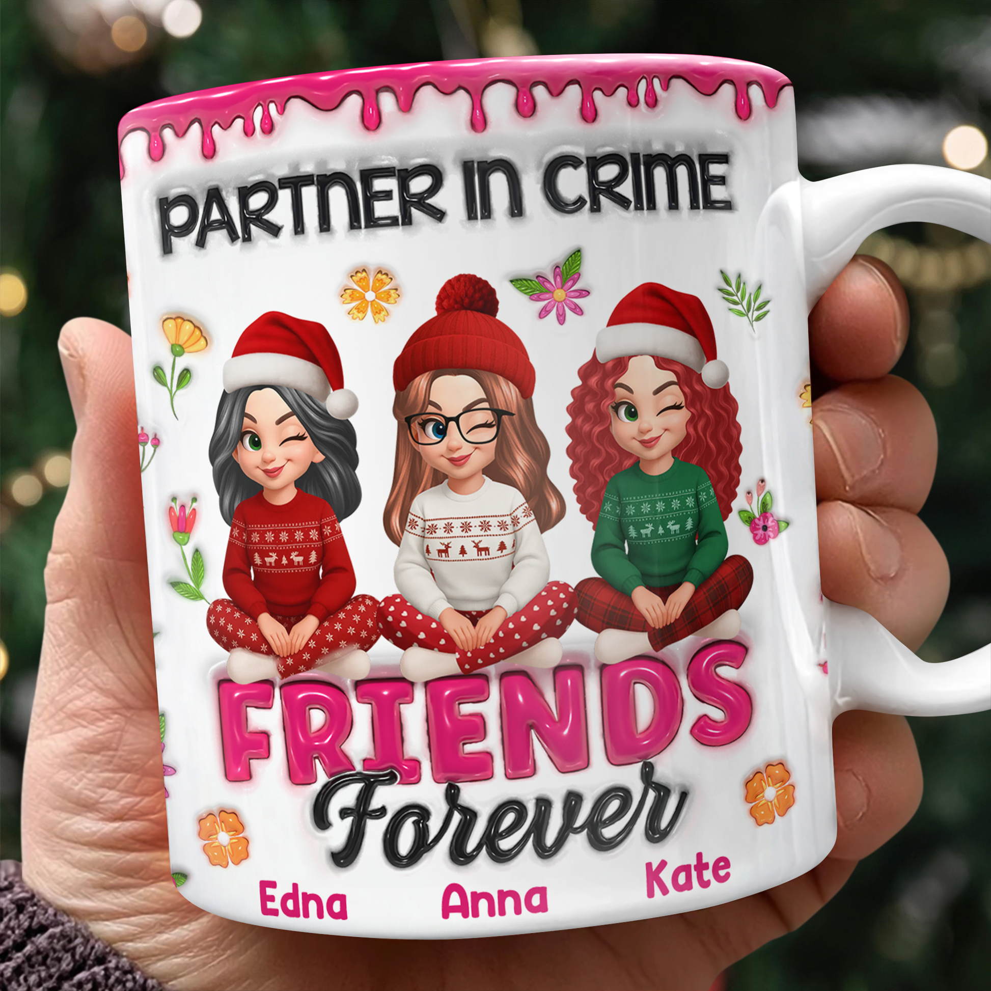 Partner in Crime personalized custom coffee mug for best friends.