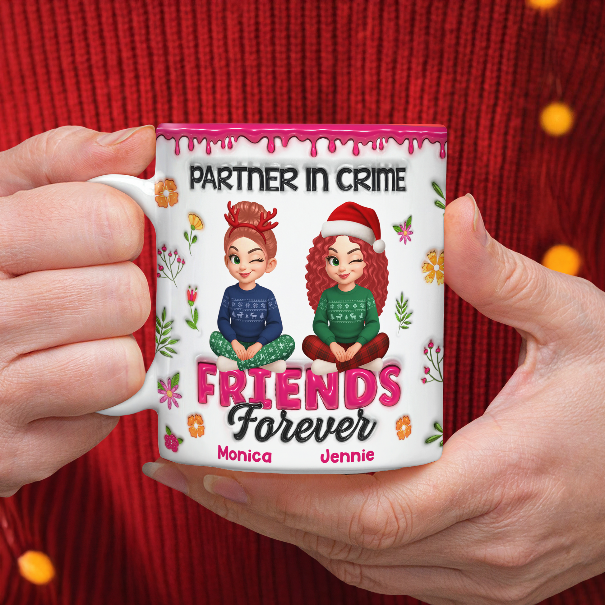 Partner in Crime personalized custom coffee mug for best friends.