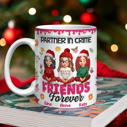 Partner in Crime personalized custom coffee mug for best friends.