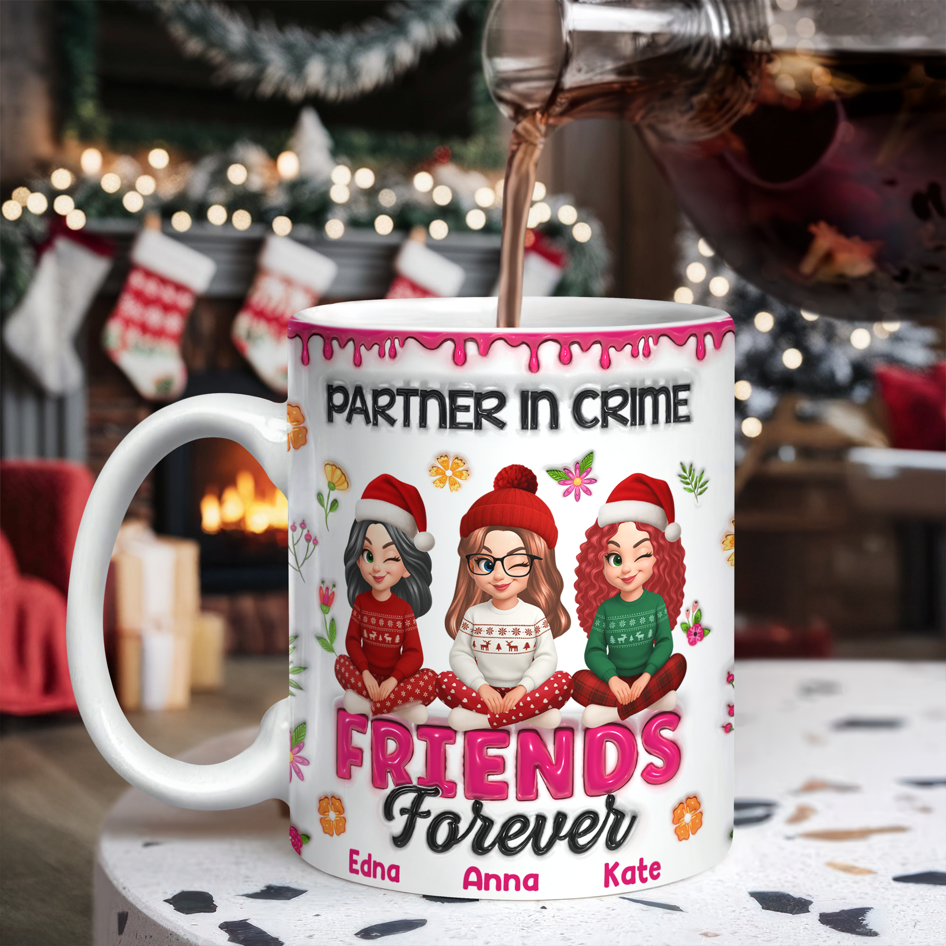 Partner in Crime personalized custom coffee mug for best friends.
