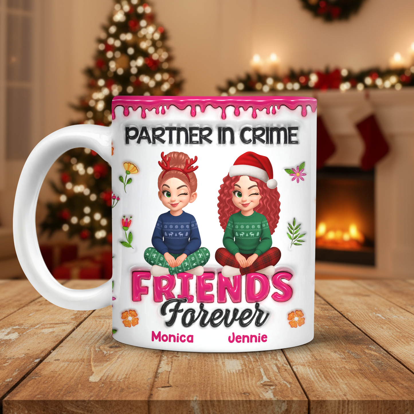 Partner in Crime personalized custom coffee mug for best friends.