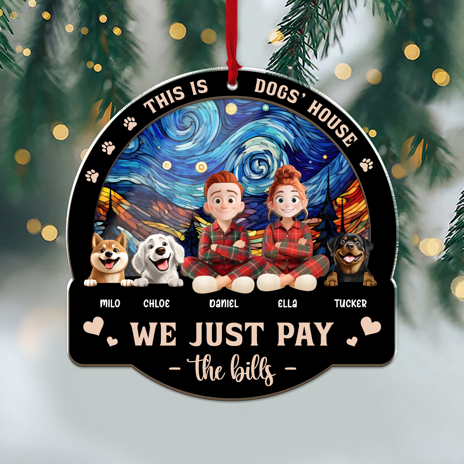 Pay the Bills personalized suncatcher window hanging.