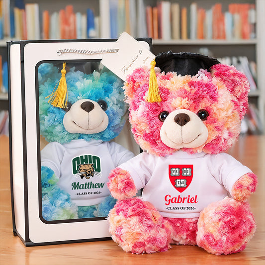 Personalized Custom Graduation Teddy Bear Plush - Graduate Bear With Cap, 2025 Graduation Gift