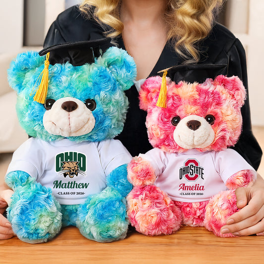 Personalized Custom Graduation Teddy Bear Plush - Graduate Bear With Cap, 2025 Graduation Gift