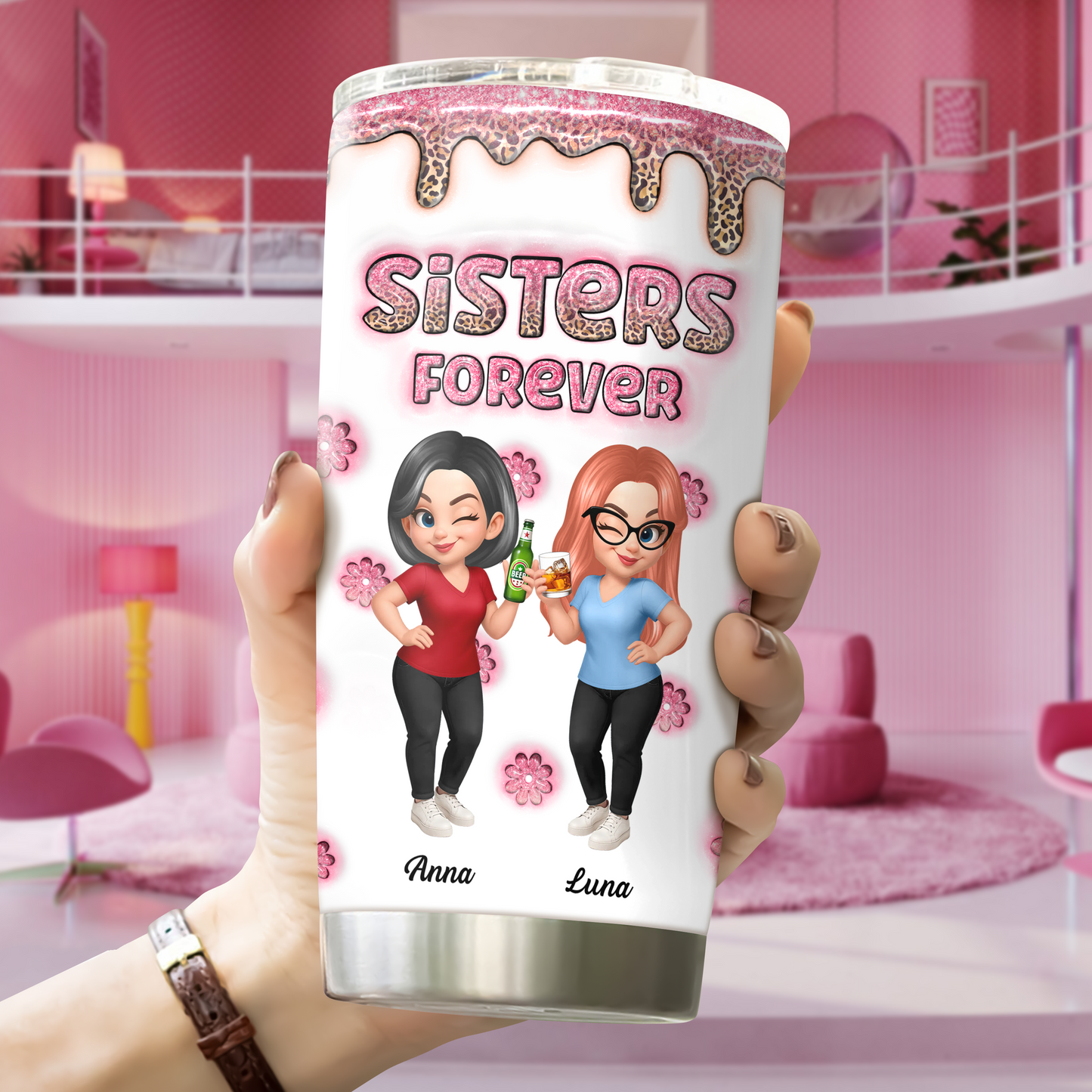 Personalized custom tumbler with name, perfect for a unique and thoughtful gift.