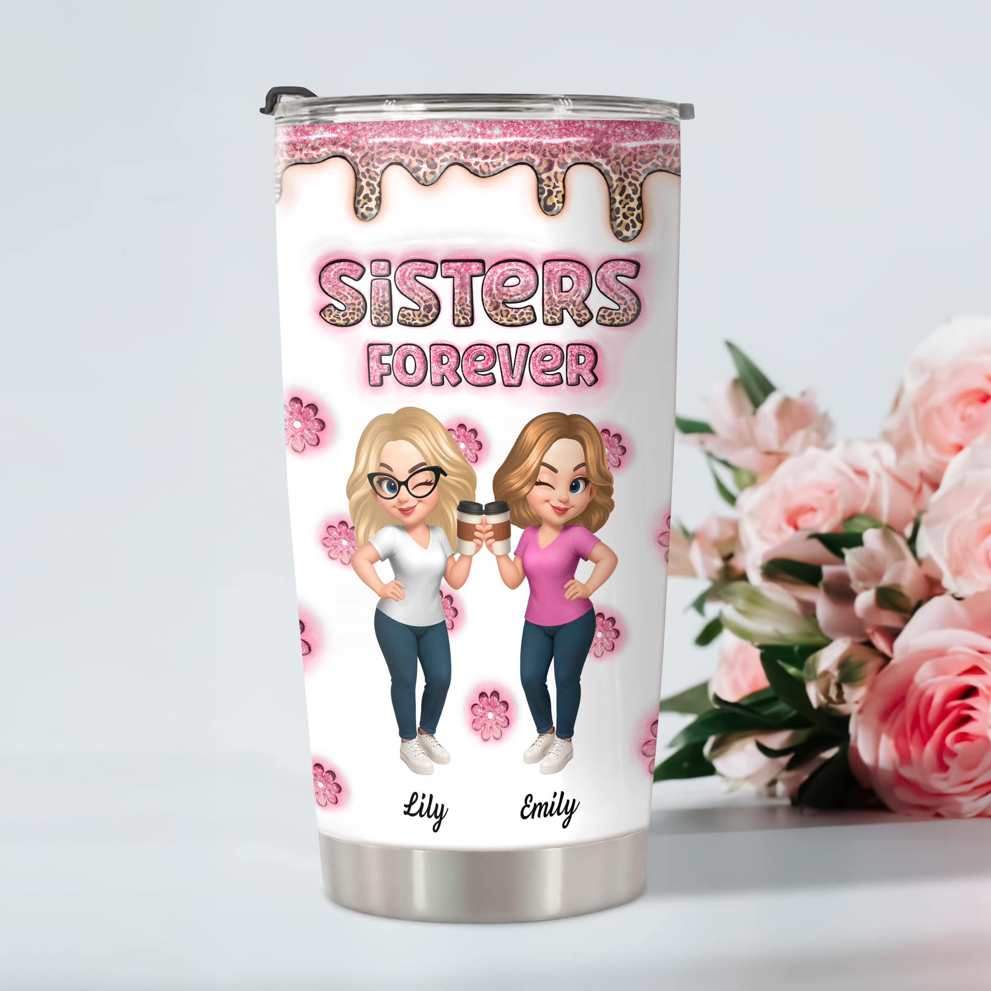Personalized custom tumbler with name, perfect for a unique and thoughtful gift.