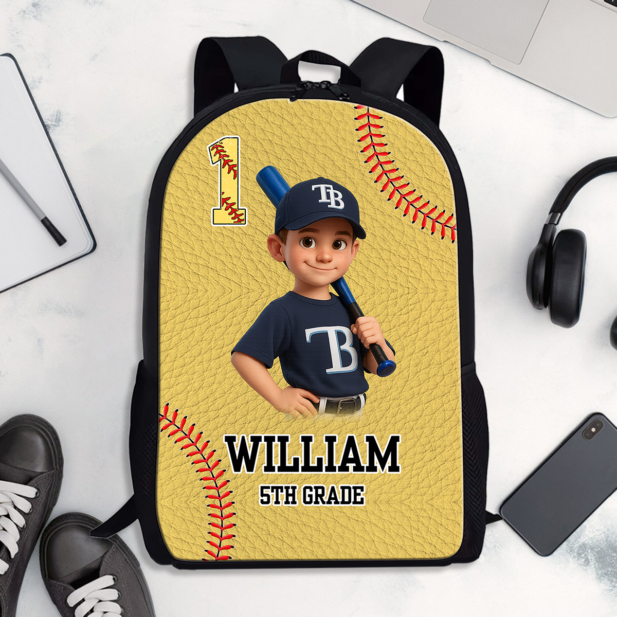 Personalized Name Backpack for kids. Custom school bag with chosen name, perfect for toddlers and children.