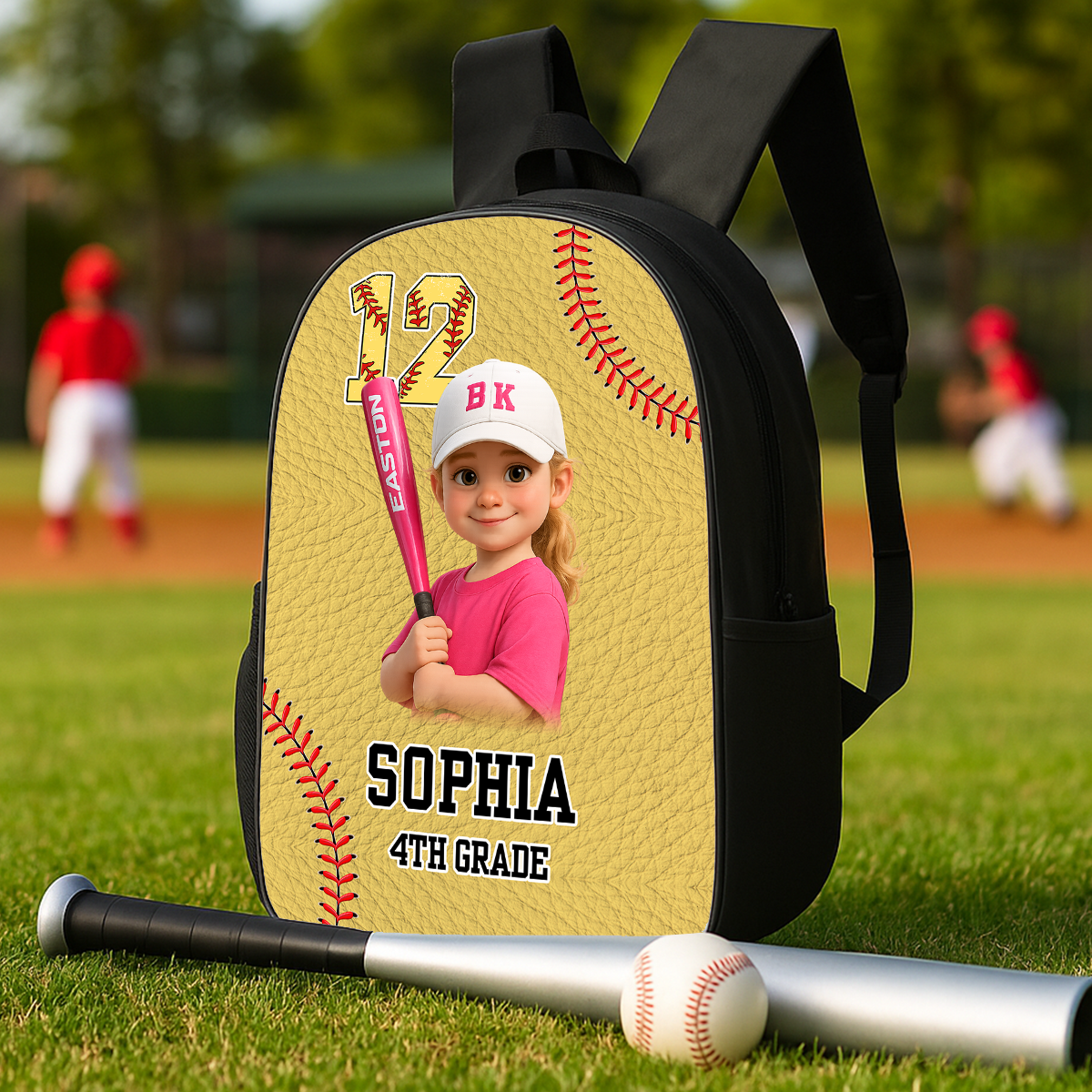 Personalized Name Backpack for kids. Custom school bag with chosen name, perfect for toddlers and children.