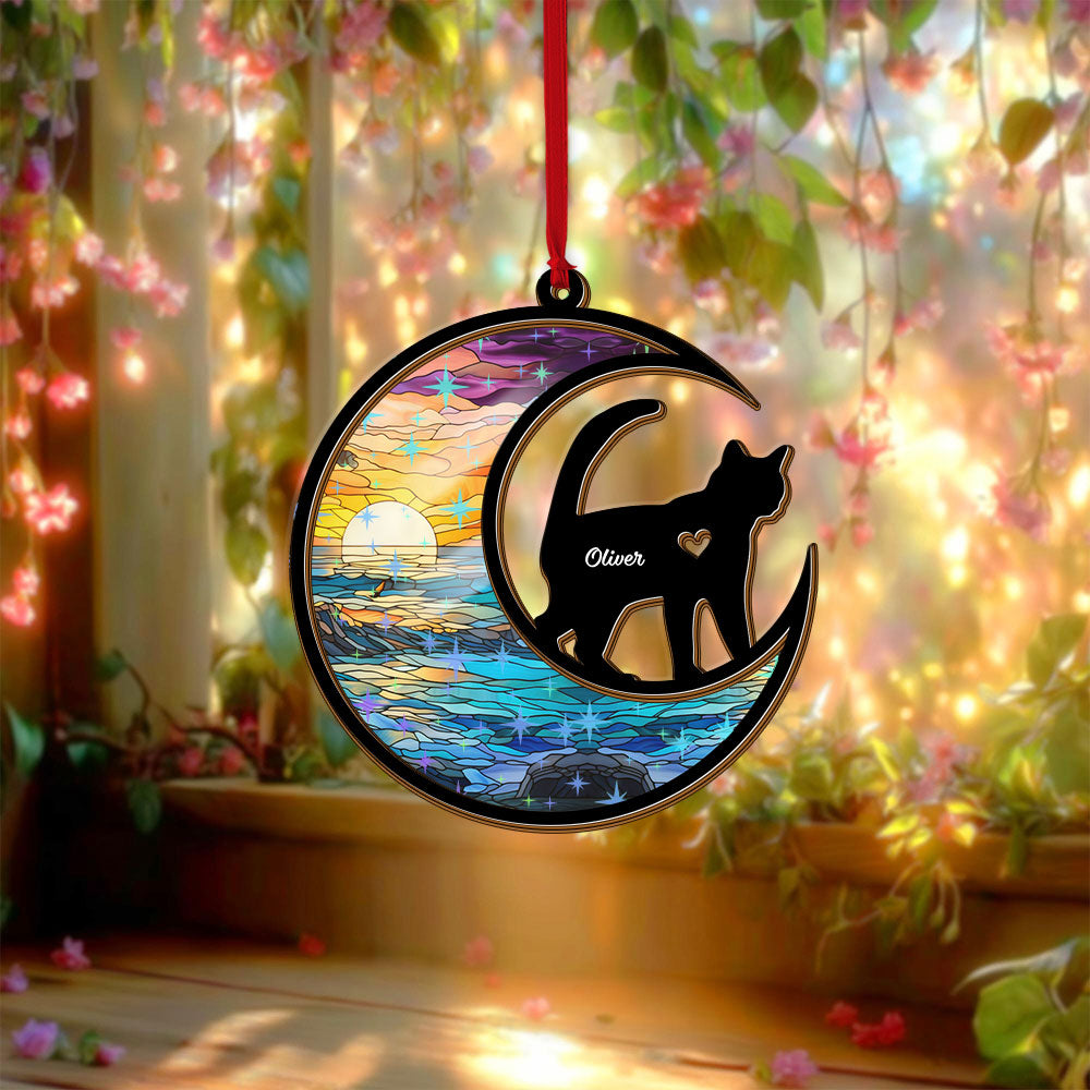 Custom pet loss hologram ornament, two-layered design.