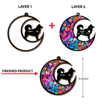 Custom pet loss hologram ornament, two-layered design.