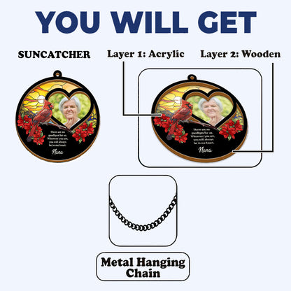 Personalized photo suncatcher ornament: "I Am Always With You" sympathy gift.